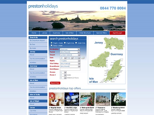 Website for travel agency specialising in holidays and flights to the Channel Islands.